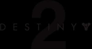 黑色背景上的灰階 Destiny 2 標誌