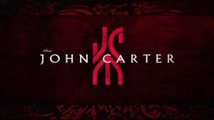 電影標題 John Carter 帶有紅色標誌，位於深紅色紋理背景上。