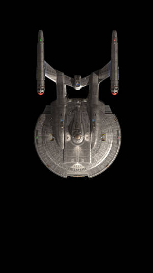 從上方在太空中看到的星艦企業號NCC-1701 — 星球大戰 iPhone 壁紙