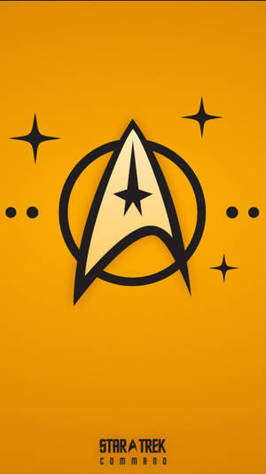 橙色背景上帶有星星和圓點的Star Trek Command標誌 — 星球大戰 iPhone 壁紙