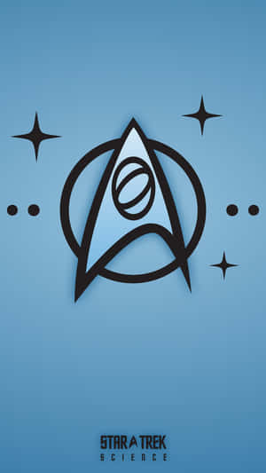 藍色背景上帶有星星和圓點的Star Trek Science標誌