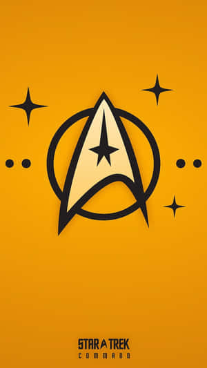 Star Trek Command標誌在橙色背景上，帶有星星和圓點。