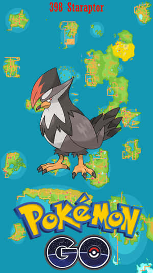 來自 Pokémon GO 遊戲的姆克鷹寶可夢角色，背景有地圖碎片。 — 星空動態圖 壁紙