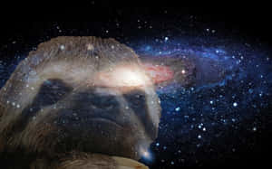 樹懶在宇宙背景下，毛皮中有星系恆星 — 樹懶 GIF 壁紙