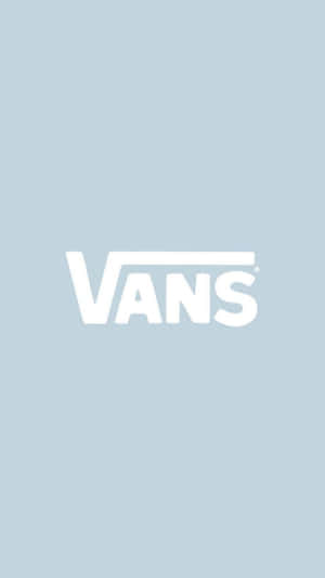 淺藍色背景上的Vans標誌 — 白色美學gif 壁紙