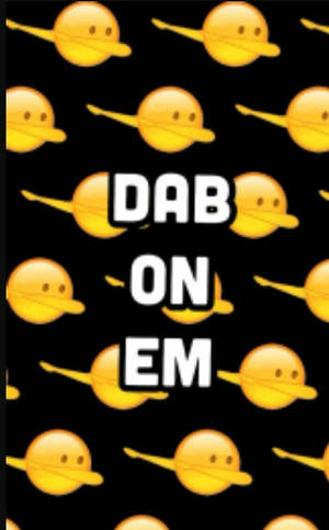 黃色 dab 表情符號圖案配粗體白色文字 dab on em