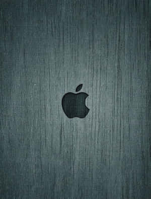 拉絲金屬背景上的黑色Apple標誌