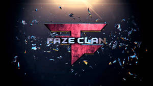 FaZe Clan標誌突破破碎玻璃，上方有發光光源。 — 美學 壁紙