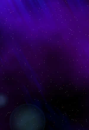 紫色宇宙星雲，帶有星星和兩顆行星在深空中。