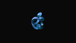 黑色背景上發光的藍色無限符號。