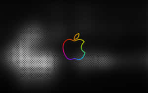 深色穿孔金屬背景上的彩虹Apple標誌