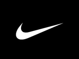 白色Nike剔號標誌在黑色背景上