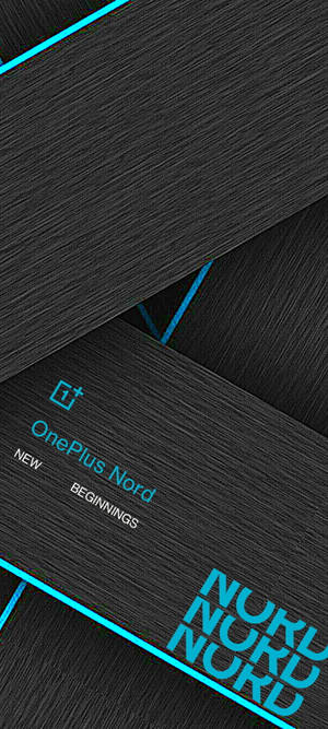 OnePlus Nord手機牆紙，黑色紋理和青色文字。 — Pixel 10 Pro Fold 壁紙