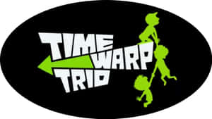 Time Warp Trio 的標誌，包含綠色箭頭和攀爬的兒童剪影。
