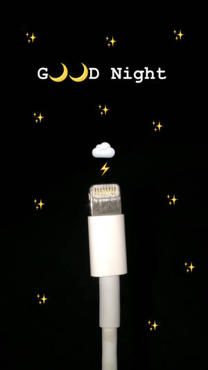 帶有星星和晚安文字的白色線纜