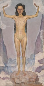 費迪南德·霍德勒作品《晝（真理）》，1896/98年創作，油畫。下載此藝術作品作為桌面、平板或手機的高解像度 wallpaper。
