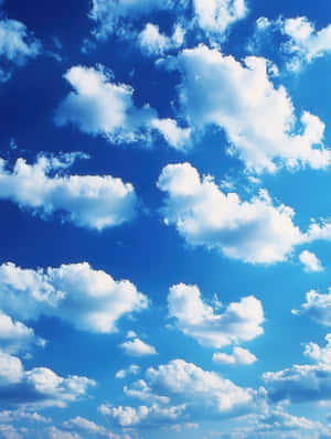 明亮的藍天，散佈著蓬鬆的白雲 — 天氣 壁紙