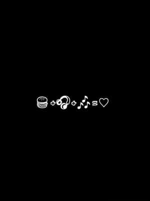 漢堡 耳機 音符 等於 心形 圖標方程式 — 可愛 壁紙