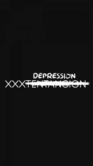 文字在黑色背景上以白色顯示 depression 和 xxxtentacion 被劃掉。