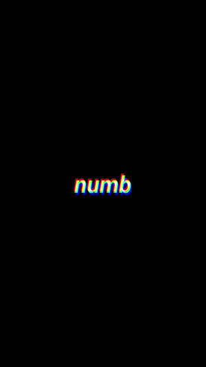 黑色背景上帶有故障效果的單詞「numb」