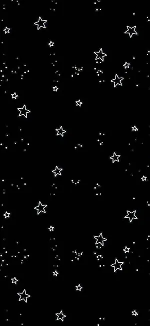 黑色背景,帶有白色輪廓星星和點點,營造宇宙夜空圖案。