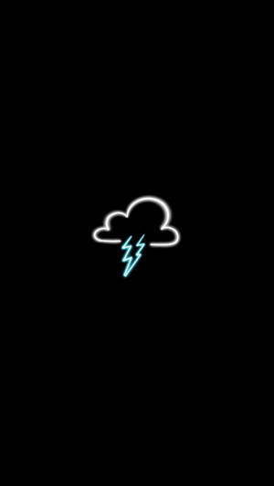 黑色背景上嘅霓虹雲同閃電