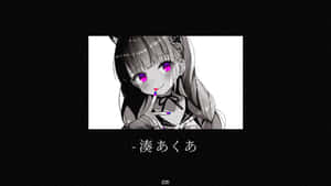 擁有紫色眼睛和貓耳的動漫女孩向觀眾眨眼。