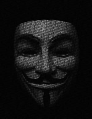 暗黑螢幕上有關匿名軍團和不忘記的重複白色文字。 — 鬼滅之刃面具 壁紙