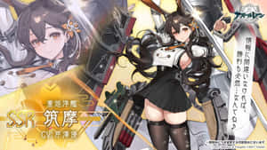 貓耳動漫少女在機甲主題遊戲插圖中持劍。