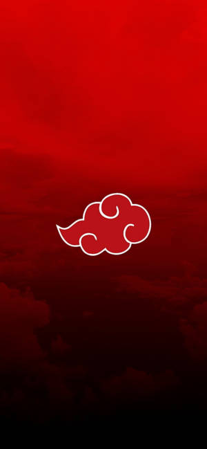 紅色漸變背景上的白色輪廓雲朵符號 — iPhone 16 壁紙