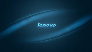 Lenovo 品牌標誌居中於帶有光線條紋的藍色漸變背景上。