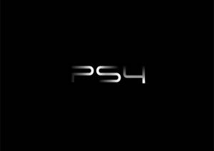 黑色背景上帶有金屬漸變的 PS4 標誌