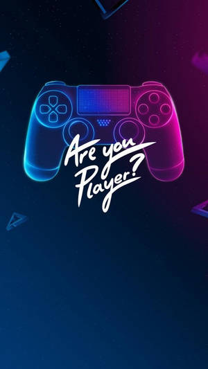 發光遊戲控制器，帶有「Are you Player?」文字，背景為星空。
