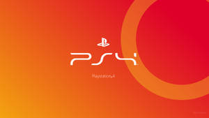 PlayStation 4標誌在橙紅色漸變背景上，帶有圓形設計元素。