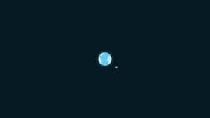 黑暗太空中一顆帶有白色雲朵和小衛星的藍色行星。