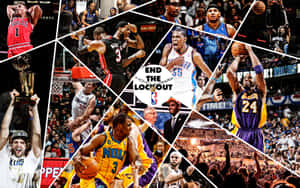 NBA籃球運動員慶祝勝利並在動作場景中比賽。