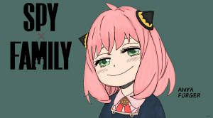來自《SPY×FAMILY》的動漫角色安妮亞·佛傑，粉紅色頭髮和貓耳朵，微笑。 — 可愛動漫 壁紙