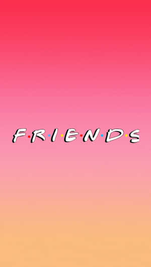 Friends 電視節目標誌在粉紅到橙色漸變背景上