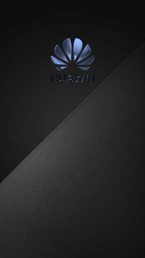 Huawei標誌在黑色紋理對角分割背景上。 — Huawei 壁紙