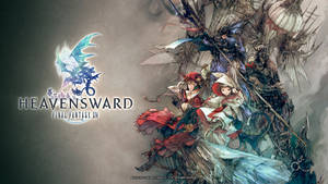 《Final Fantasy XIV：蒼天のイシュガルド》角色與巨龍在奇幻戰鬥場景中。