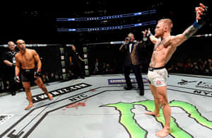 Conor McGregor 慶祝UFC勝利，對手離開八角籠