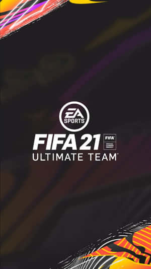 FIFA 21 Ultimate Team標誌，深色背景上有彩色抽象條紋