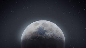 帶有隕石坑和星星的月球背景 — 月色夜空 壁紙