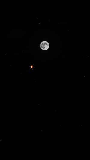 黑暗夜空中的滿月和明亮的星星 — 月色夜空 壁紙