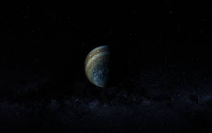 星空背景和銀河帶中的木星行星