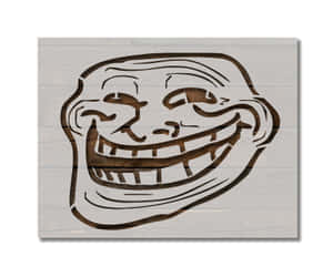 白色磚牆上的 troll face 迷因模板