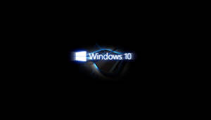 黑色背景上帶有藍色閃電的 Windows 10 標誌