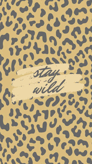 豹紋背景，帶有「stay wild」文字，刷筆風格。 — 豹紋 壁紙