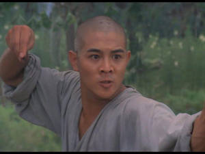灰色長袍武術家在森林中練習功夫