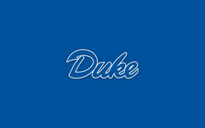 白色輪廓的 Duke 標誌在皇家藍色背景上 — 藍色 壁紙